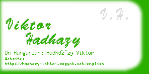 viktor hadhazy business card
